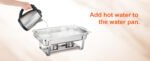 SucceBuy 8QT Rectangle Chafing Dish 2/4/6 Packs w/ Full Size Pans Buffet Catering Warmer Server Folding Stand Fuel Holder Tray - Image 16