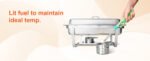 SucceBuy 8QT Rectangle Chafing Dish 2/4/6 Packs w/ Full Size Pans Buffet Catering Warmer Server Folding Stand Fuel Holder Tray - Image 17