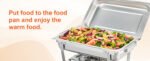 SucceBuy 8QT Rectangle Chafing Dish 2/4/6 Packs w/ Full Size Pans Buffet Catering Warmer Server Folding Stand Fuel Holder Tray - Image 18