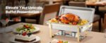 SucceBuy 8 Qt 4 Pack Chafing Dish Buffet Set Stainless Steel Chafer with 2 Full Size and 4 Half Size Pans Catering Warmer Server - Image 10