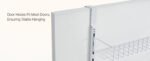 Over the door pantry organizer with 10 tiers holding spices and cans on a white door