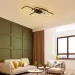50W Dimmable LED Ceiling Light, Modern 3-Square Acrylic Flush Mount Fixture with Remote Control for Living Room – styled in