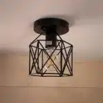 Local Warehouse Industrial Geometric Cage Semi-Flush Mount Ceiling Light E26 E27 Base Vintage Lighting Fixture for Bedroom