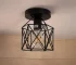 Local Warehouse Industrial Geometric Cage Semi-Flush Mount Ceiling Light E26 E27 Base Vintage Lighting Fixture for Bedroom