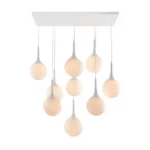 HMS Nine-Light Minimalist Modern Ceiling Light White Shaded Metal Dimmable 6000K IP44 Home Office Living Room Stainless
