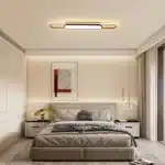 48W Modern LED Ceiling Light, 43.3" Dimmable Acrylic Flush Mount Fixture with Remote for Kitchen, Dining Room, Hallway
