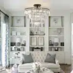20" Black Crystal Chandelier Ceiling Light, Modern Luxury 10-Light Flush Mount Light Fixture, Elegant Home Lighting (No
