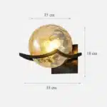 Post Modern Moon Wall Lamp Glass Shade White Black Gold Bedroom Decoration for Home Interior Sconce Led Night Lights
