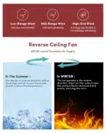 52-Inch White 3-Blade ABS Ceiling Fan with Light Remote Control US Plug Type for Hotels Electric Source – close-up detail