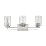 HMS Three Light Wall Sconce with Silver Metal and Textured Glass Premium Wall Lamps – top view