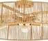 Natural Rattan Flush Mount Ceiling Light Fixture Antique Brass Brush Paint Finish Boho Chandelier for Bedroom Living room