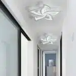 Modern LED Ceiling Light Black Dimmable Flower Design Chandelier Flush Mount with Remote for Living Room Kitchen – styled in