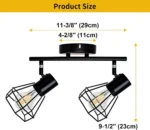 Surface Mounted 2 Light LED Ceiling Light for Kitchen Track Fixture Bar Decor Black Lamp Angle Adjustable Deckenstrahler