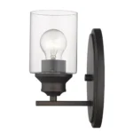 HMS Contemporary One Light Bronze LED Wall Sconce with Clear Glass Shade Modern Indoor Wall Lamps for Hotels Warm White