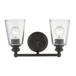 HMS Contemporary Two-Light Antique Bronze Glass Shade Wall Sconce Warm White Modern Wall Lamp for Living Room or Home – top