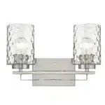 HMS Two-Light Wall Sconce with Silver Metal and Pebbled Glass Cobbles & Pebbles Product Category – top view