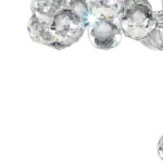 HMS Chic Modern Silver Ceiling Lamp with Crystal Accents PVC Body 4000K & 6000K CCT Switch Control for Home Office