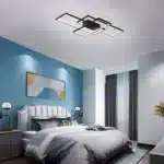50W Dimmable LED Ceiling Light, Modern 3-Square Acrylic Flush Mount Fixture with Remote Control for Living Room – top view