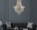 US Stock Free Shipping French Gold Crystal Chandelier Adjustable 104cm Chain Iron Glass Ceiling Light for Living Room