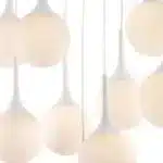 HMS Nine-Light Minimalist Modern Ceiling Light White Shaded Metal Dimmable 6000K IP44 Home Office Living Room Stainless