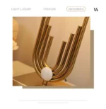 Modern table lamp with fabric shade in a cozy living room setting