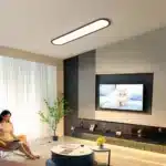 48W Modern Linear LED Ceiling Light, 39.4" Dimmable Ultra-Thin Flush Mount Fixture, High Brightness for Bedroom, Kitchen