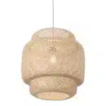 HMS Natural Boho Weave LED Ceiling Lamp Induction Lamps with Iron Base 220V AC for Hotel and Farmhouse Switch Controlled
