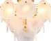 Gold Vintage Flush Mount Ceiling Light - 4-Light Glass Fixture for Bedroom, Hallway, Kitchen, Farmhouse