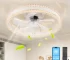20" Modern Fan Lights Flush Mount LED Ceiling Light With Remote APP Control Dimmable LED 6 Speeds Reversible Blades White