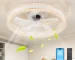 20" Modern Fan Lights Flush Mount LED Ceiling Light With Remote APP Control Dimmable LED 6 Speeds Reversible Blades White