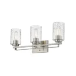 HMS Three Light Wall Sconce with Silver Metal and Textured Glass Premium Wall Lamps – styled in a modern Wall Sconces setting