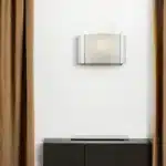 HMS Polished Chrome Wall Sconce with Frosted Glass Shade Modern Indoor Warm White Crystal Lamp for Living Room or Hotel