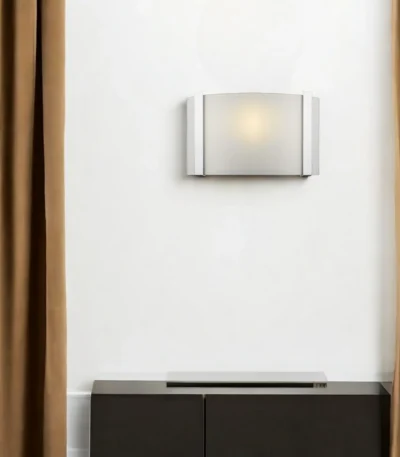 HMS Polished Chrome Wall Sconce with Frosted Glass Shade Modern Indoor Warm White Crystal Lamp for Living Room or Hotel
