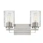 HMS Modern Two-Light Wall Sconce HMS Silver Metal Textured Glass LED Warm White Light Iron Lamp for Indoor Home Apartment