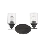 HMS Modern Two-Light Bronze Wall Sconce LED Warm White Clear Glass Shade for Indoor Hotel Use Custom Packing Metal Wall