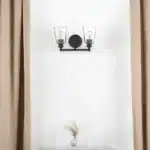 HMS Contemporary Two-Light Antique Bronze Glass Shade Wall Sconce Warm White Modern Wall Lamp for Living Room or Home