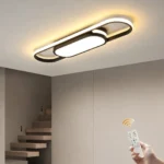 40W Modern LED Linear Ceiling Light, Dimmable with Remote Control, 2.3ft Acrylic Flush Mount for Living Room