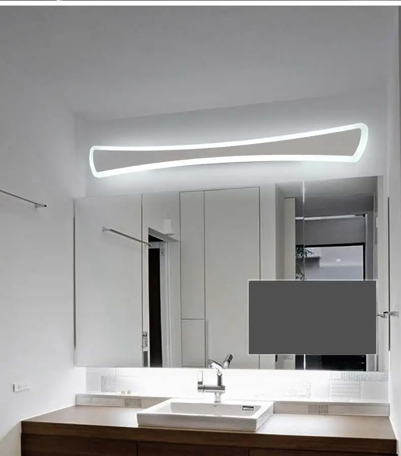 Modern Kitchen Bathroom Mirror Light Fixture Nordic Led Wall Lamps Sconce Home Decor Lighting White Modern wall sconce with white iron and acrylic shade in a contemporary bathroom