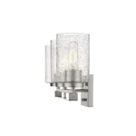 HMS Three Light Wall Sconce with Silver Metal and Textured Glass Premium Wall Lamps – side view
