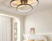 US Stock Free Shipping Dimmable 3-Color Temperature 3-Ring LED 19.7" Matte Black Ceiling Light for Bedroom Living Dining Room