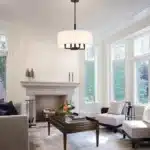 Modern Drum Pendant Lamp Luxury Hanging Ceiling Light for Living Room Bedroom Home – side view