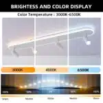 58W Modern LED Ceiling Light with 4 Spotlights, Dimmable 43.3" Linear Flush Mount Fixture with Remote for Bedroom, Closet