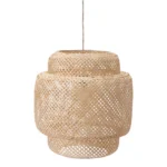 HMS Natural Boho Weave LED Ceiling Lamp Induction Lamps with Iron Base 220V AC for Hotel and Farmhouse Switch Controlled