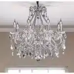 HMS Modern Eight-Light LED Ceiling Light Transparent Glass Warm White Candle Style for Villa Hotel Hall Banquet Hall Top Beam
