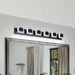 Modern black vanity light with 6 acrylic LED bulbs for bathroom