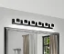 Modern black vanity light with 6 acrylic LED bulbs for bathroom