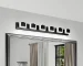 Modern black vanity light with 6 acrylic LED bulbs for bathroom