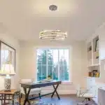 3-Ring Crystal Chandelier, Dimmable Pendant Light with Remote, Adjustable Height Ceiling Light for Living Room, Dining Room