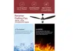 High-Performance 6 Speed Ceiling Fan with LED Light Modern Smart App Remote Control Durable DC Motor Wood Body for Bedroom