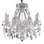 HMS Modern Eight-Light LED Ceiling Light Transparent Glass Warm White Candle Style for Villa Hotel Hall Banquet Hall Top